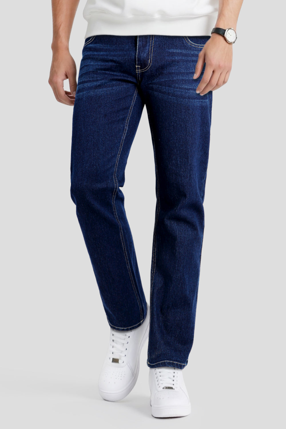 Men's High Elasticity Slim Fit Jean - Dark Blue