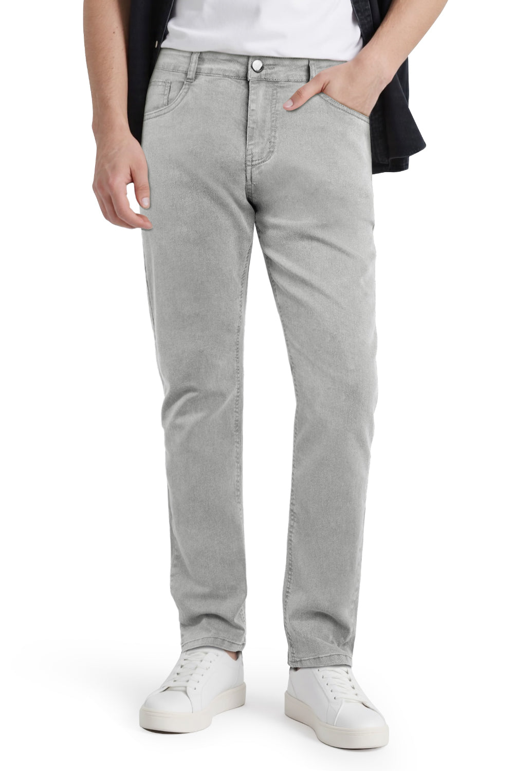 Men's Super Stretch Slim Fit Jean - Light Grey