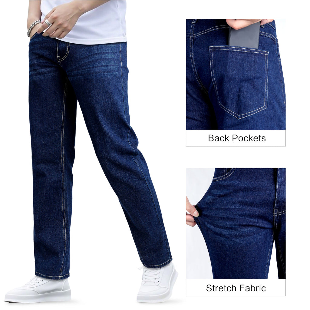 Men's High Elasticity Slim Fit Jean - Dark Blue