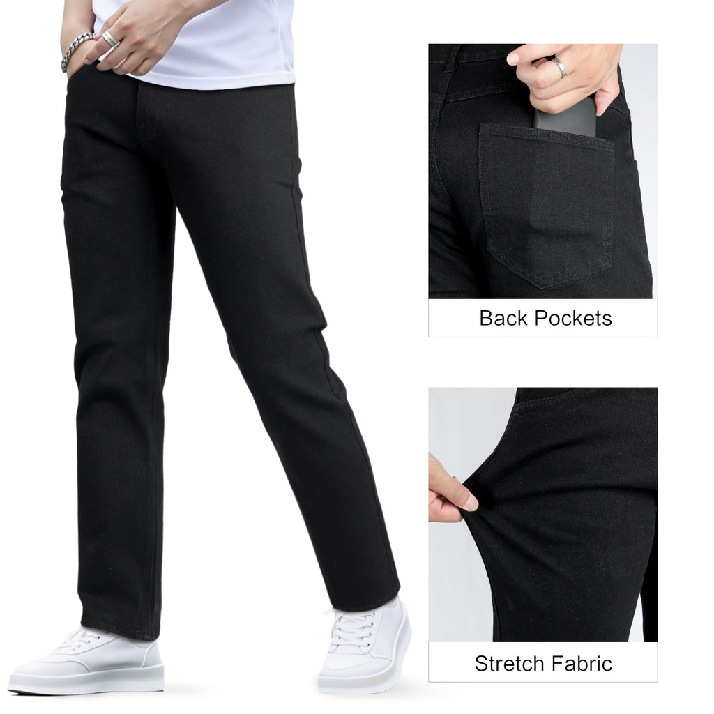 Men's High Elasticity Slim Fit Jean - Black