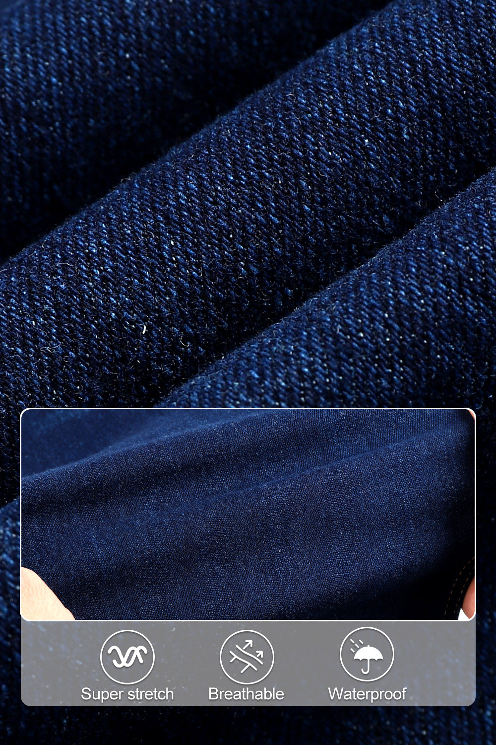 Men's High Elasticity Slim Fit Jean - Dark Blue