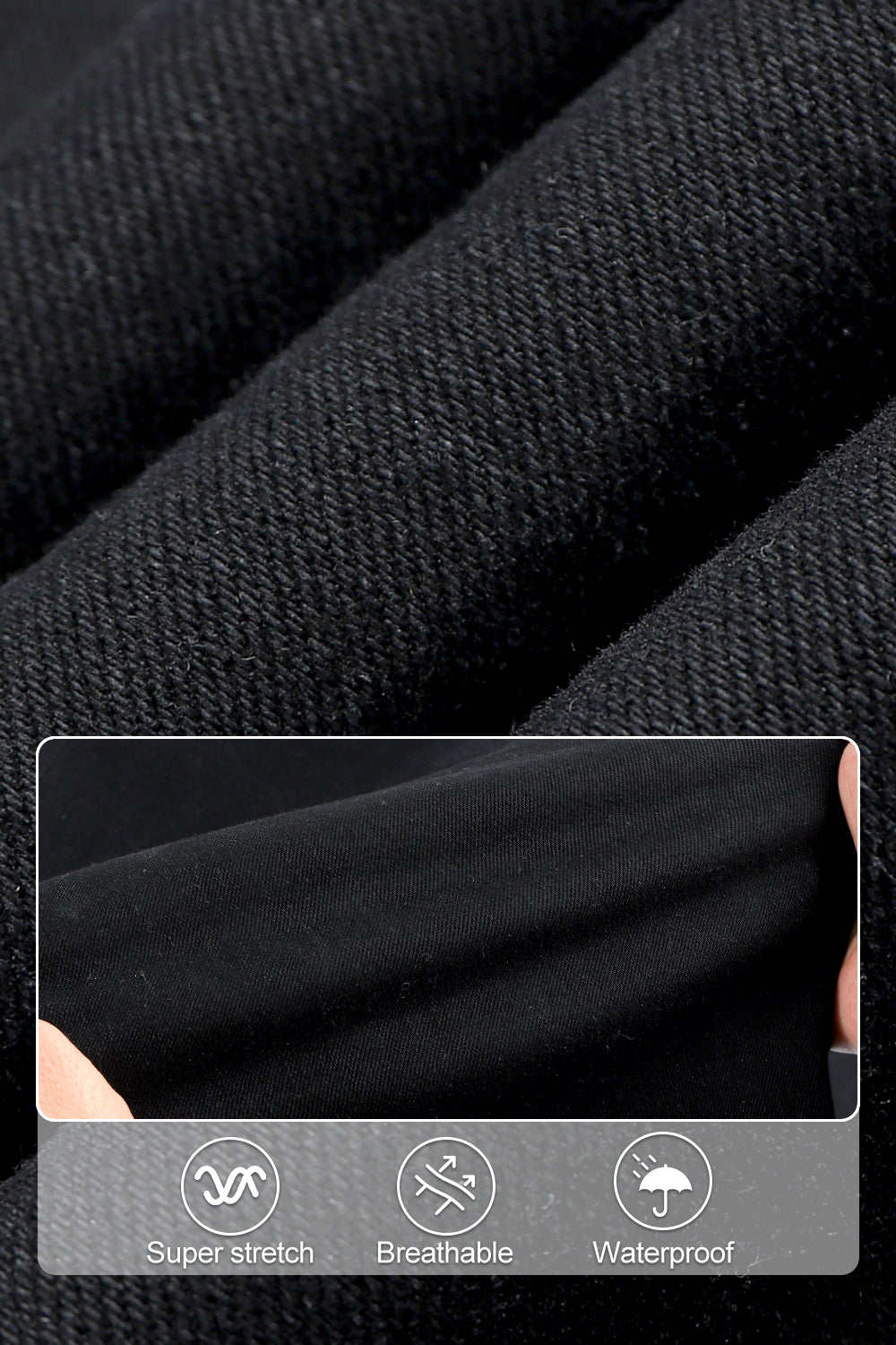 Men's High Elasticity Slim Fit Jean - Black