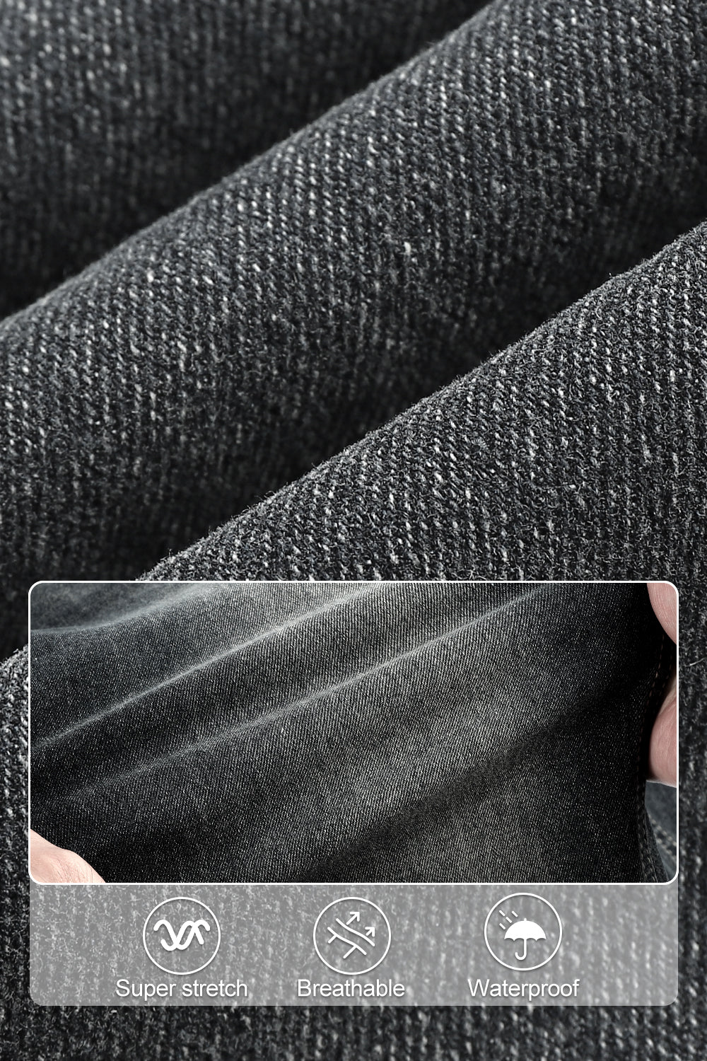 Men's High Elasticity Slim Fit Jean - Light Grey