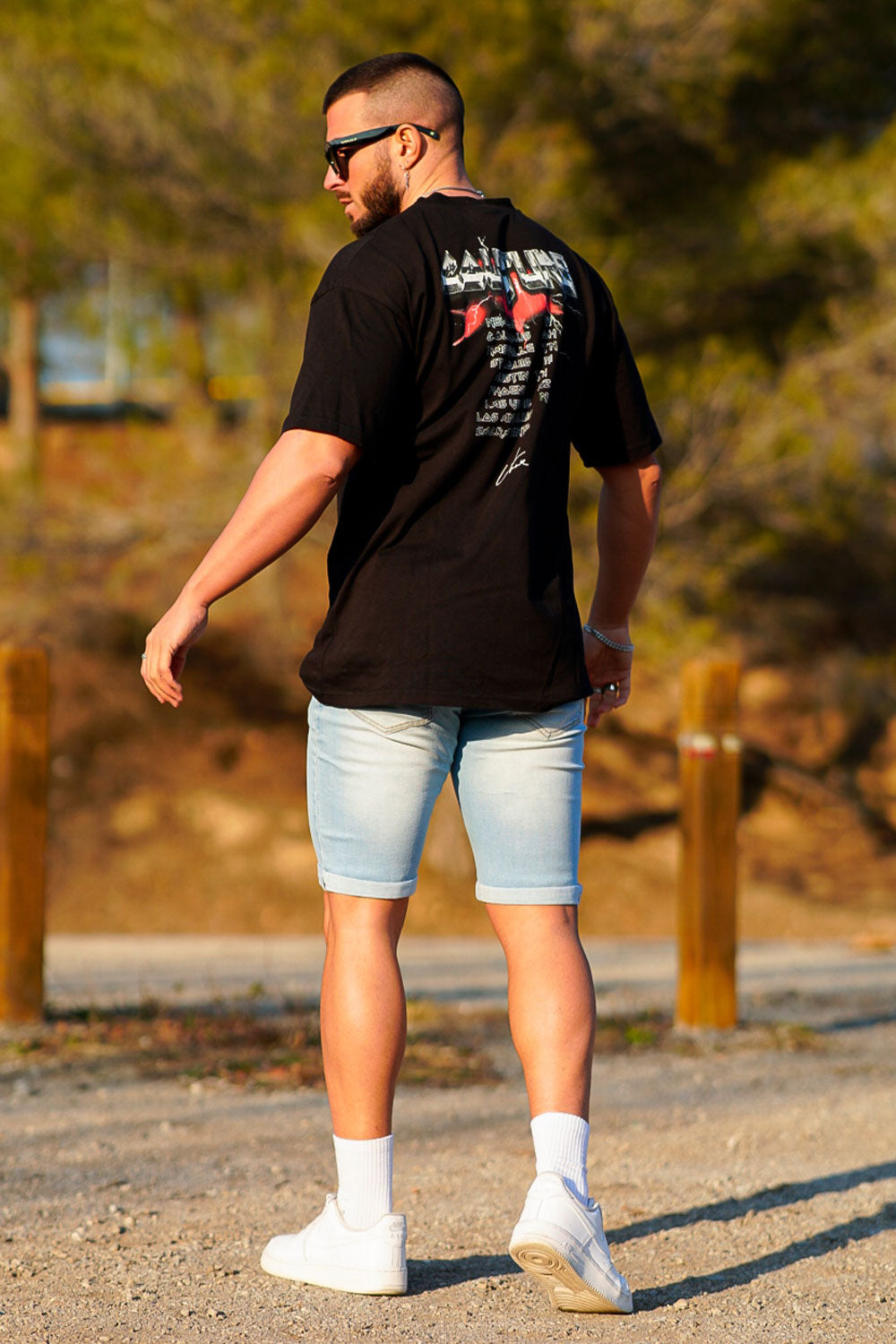 Men's Light Blue Ripped Short