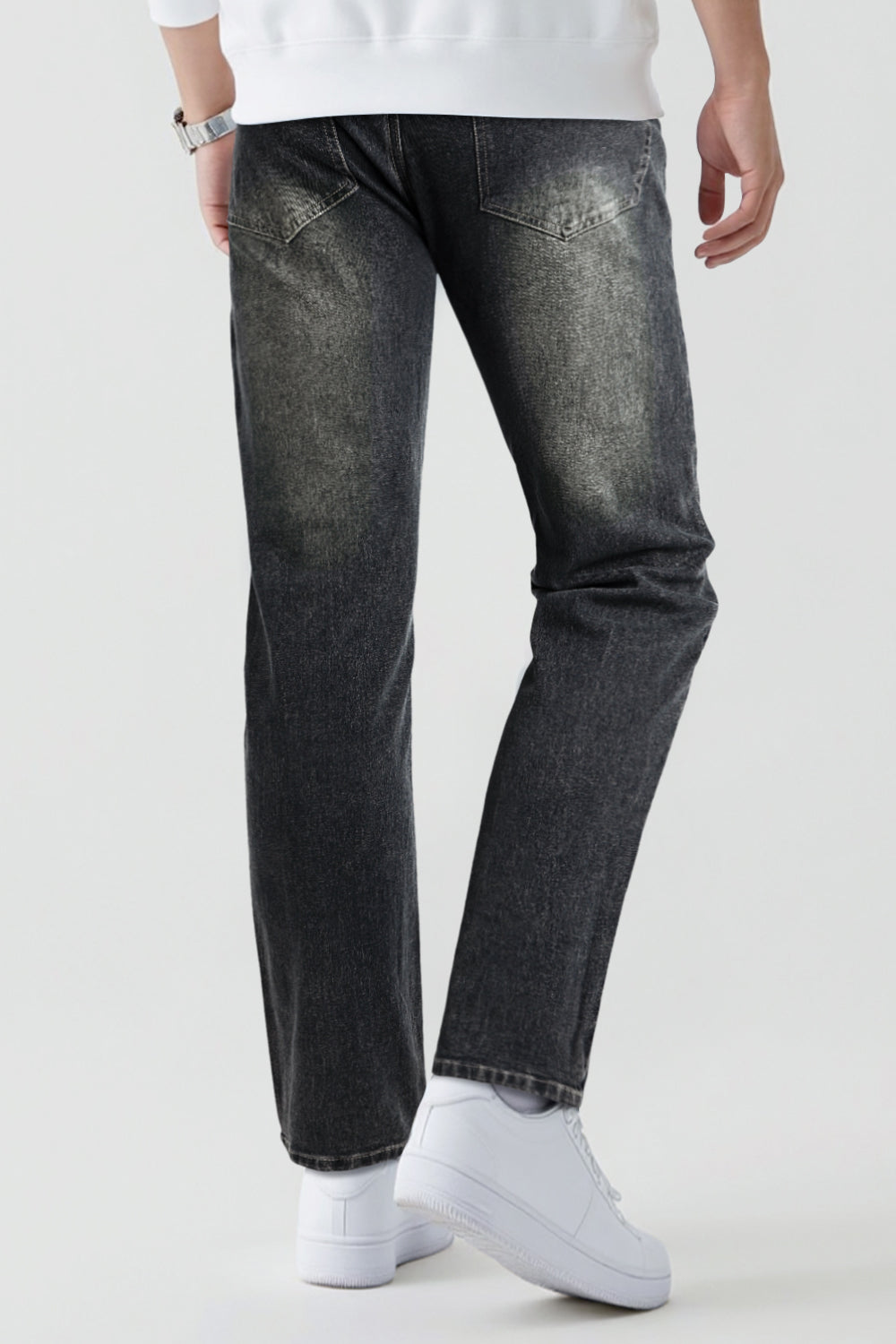 Men's High Elasticity Slim Fit Jean - Light Grey