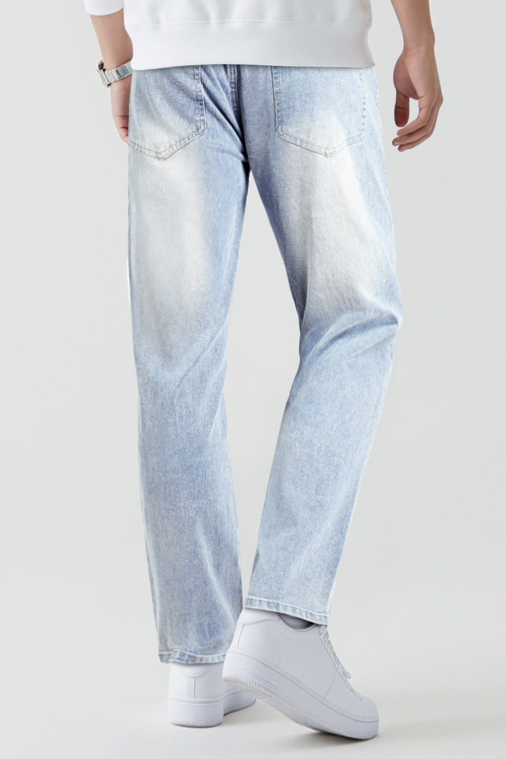 Men's High Elasticity Slim Fit Jean - Light Blue