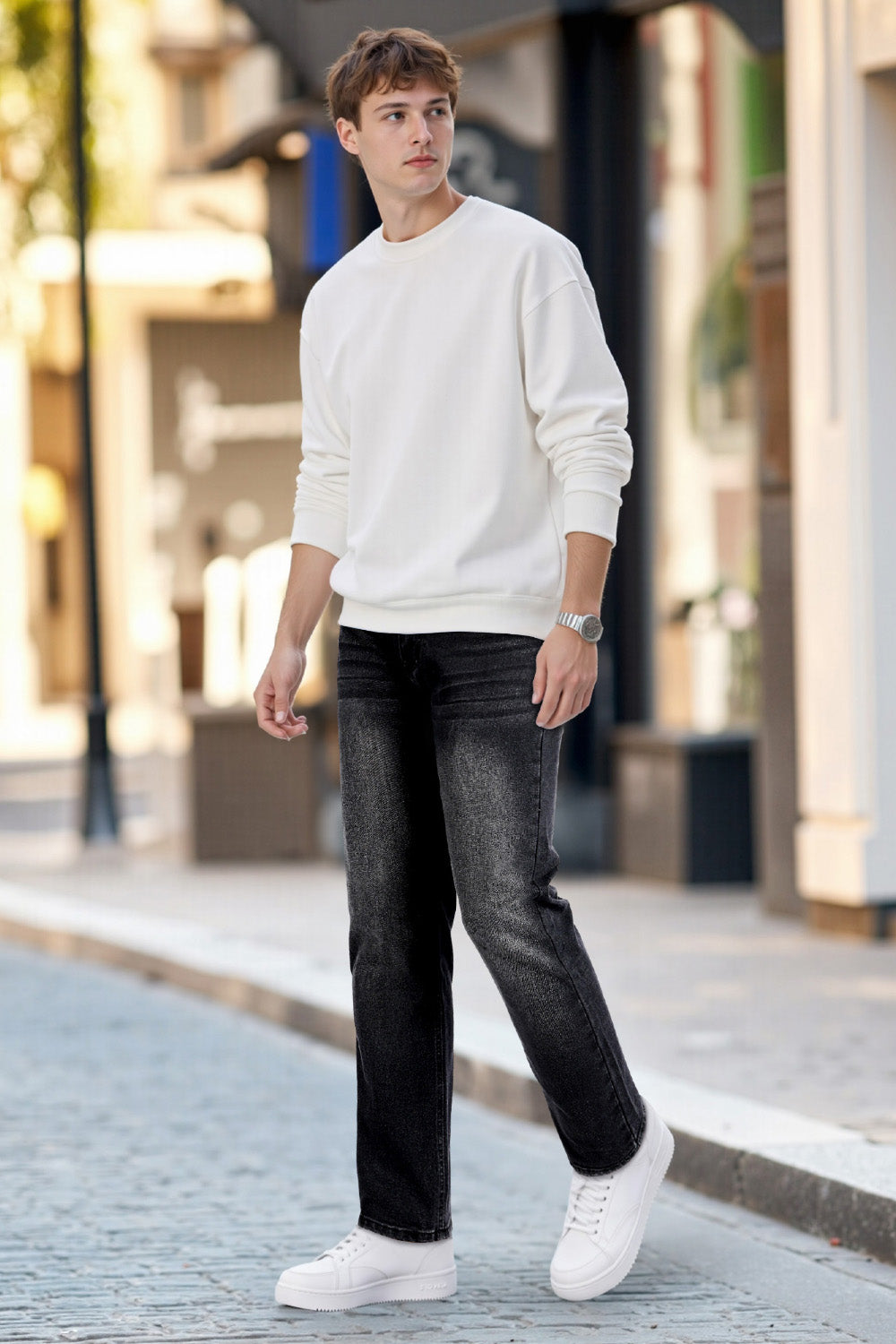 Men's High Elasticity Slim Fit Jean - Dark Grey