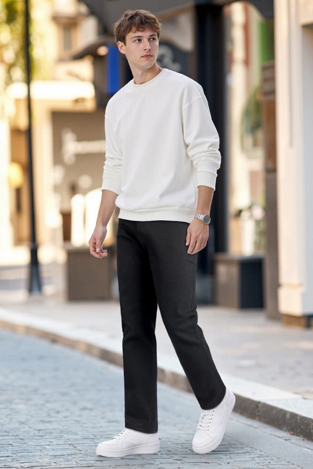 Men's High Elasticity Slim Fit Jean - Black