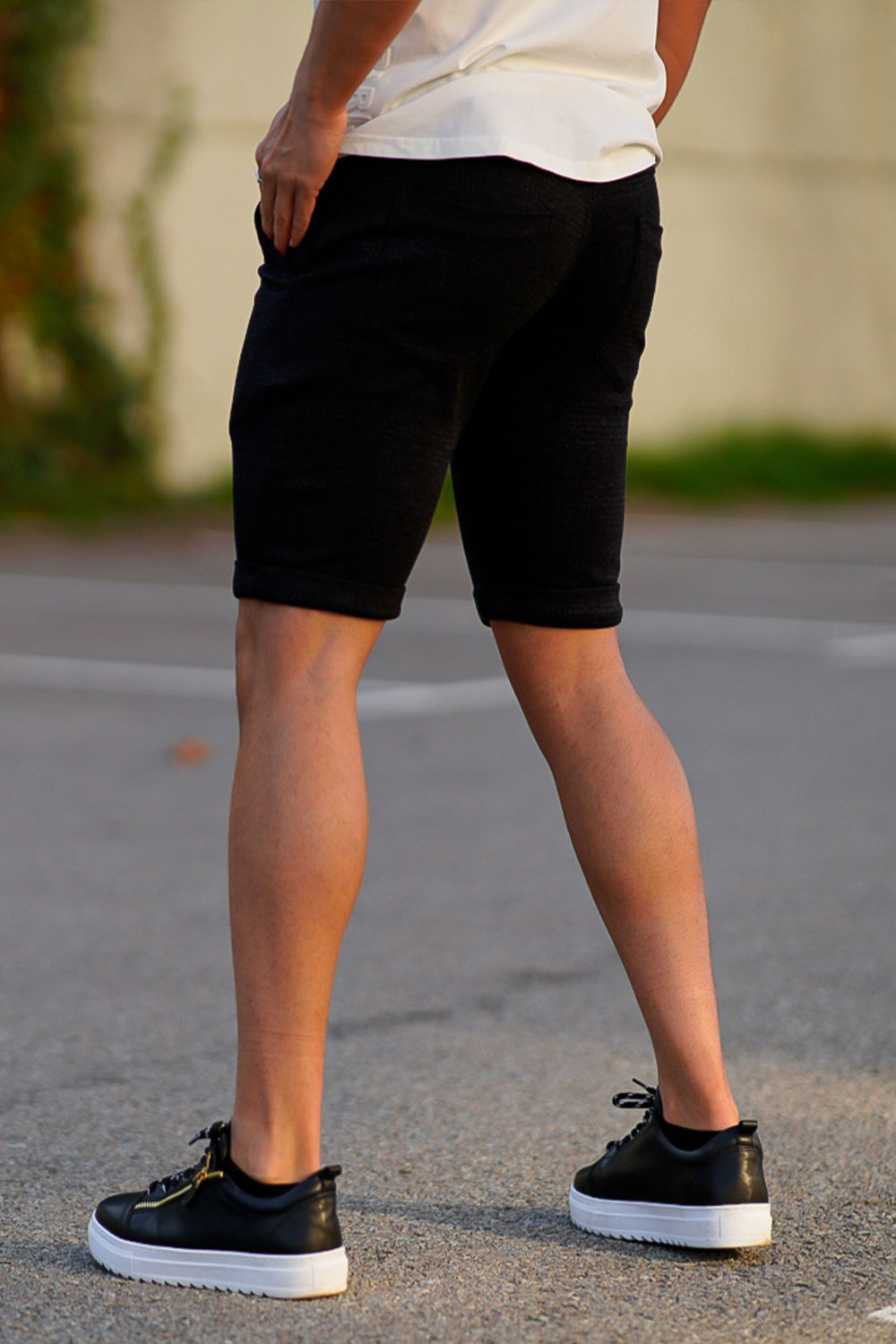 Men's Black Chino Short