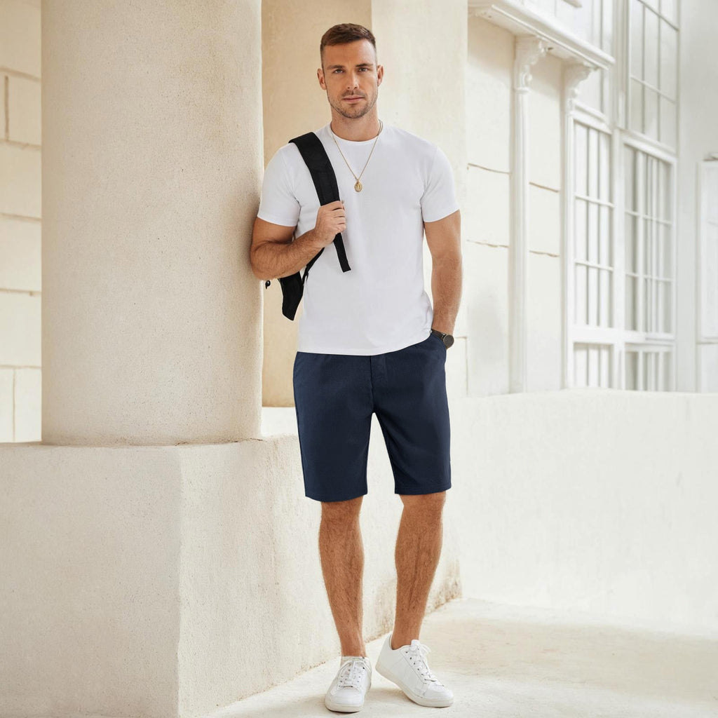 Mens Casual Chino Short - Navy Blue