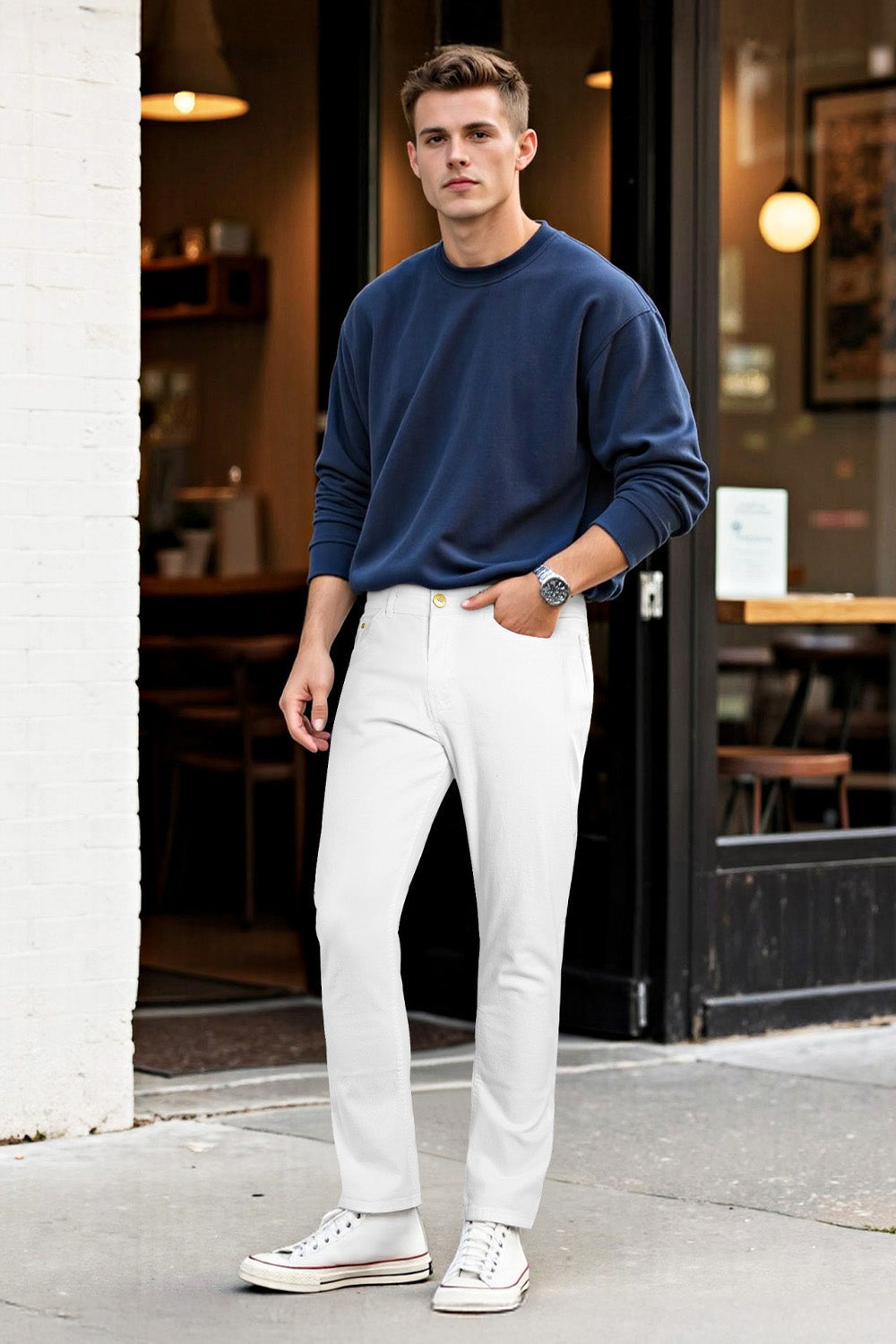 Men's Super Stretch Slim Fit Jean - White