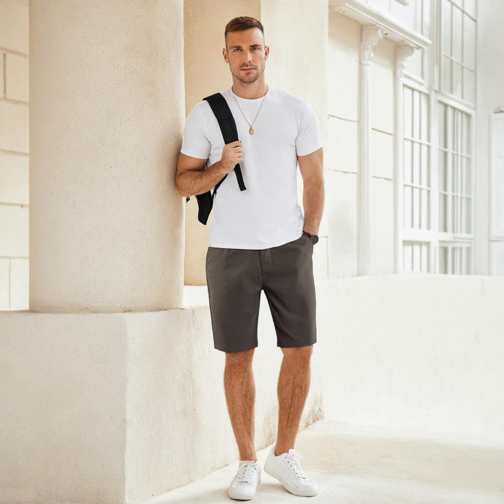 Mens Casual Chino Short - Dark Grey