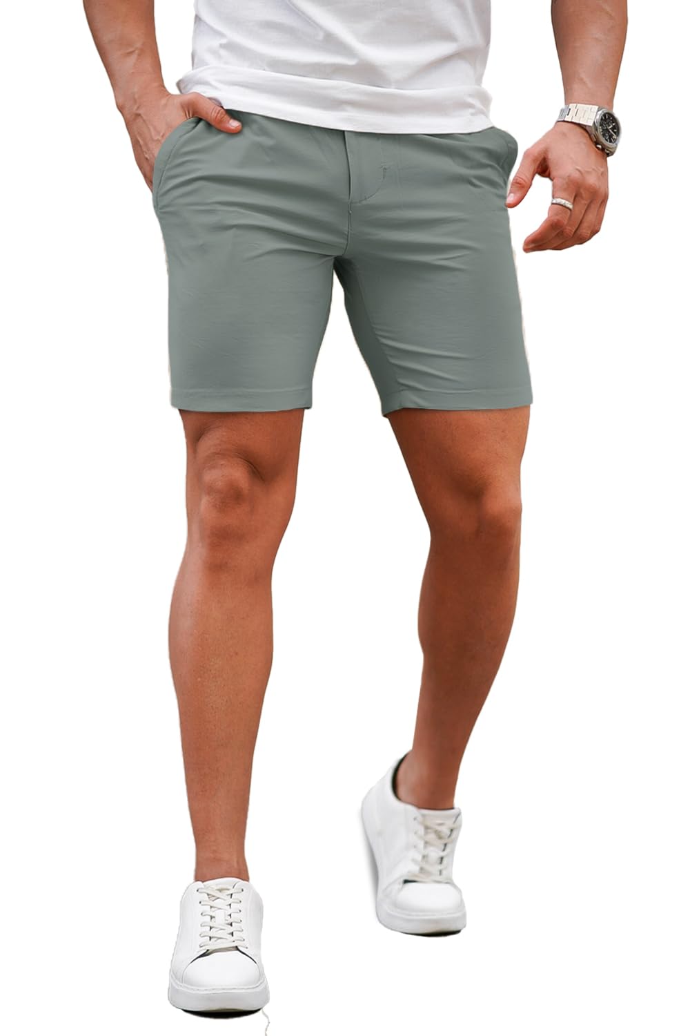 Mens  Mountain Green Stretch Chino Short