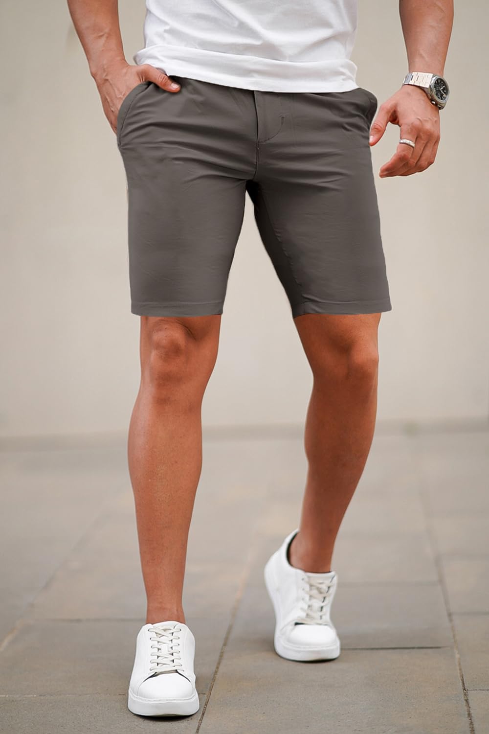 Mens Tailored Chino Short - Dark Grey