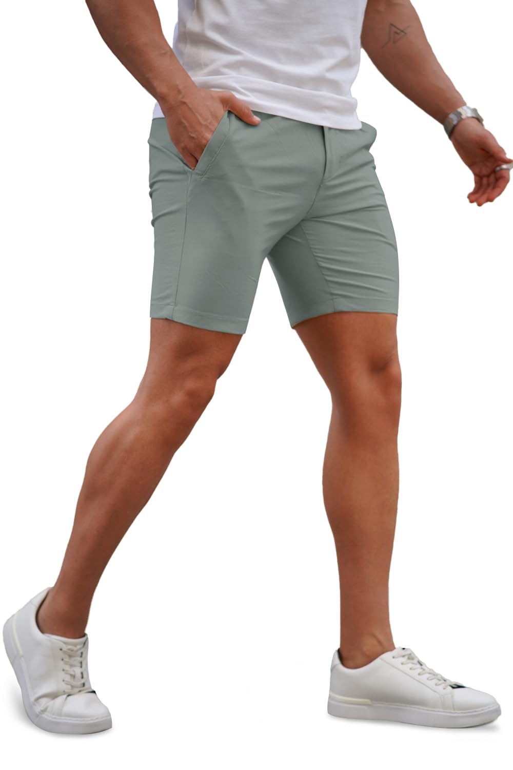 Mens  Mountain Green Stretch Chino Short