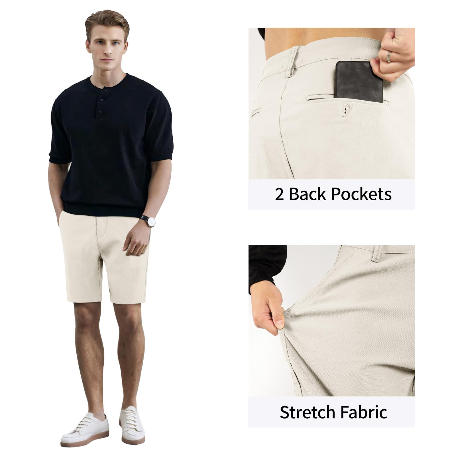 Mens Tailored Chino Short - White