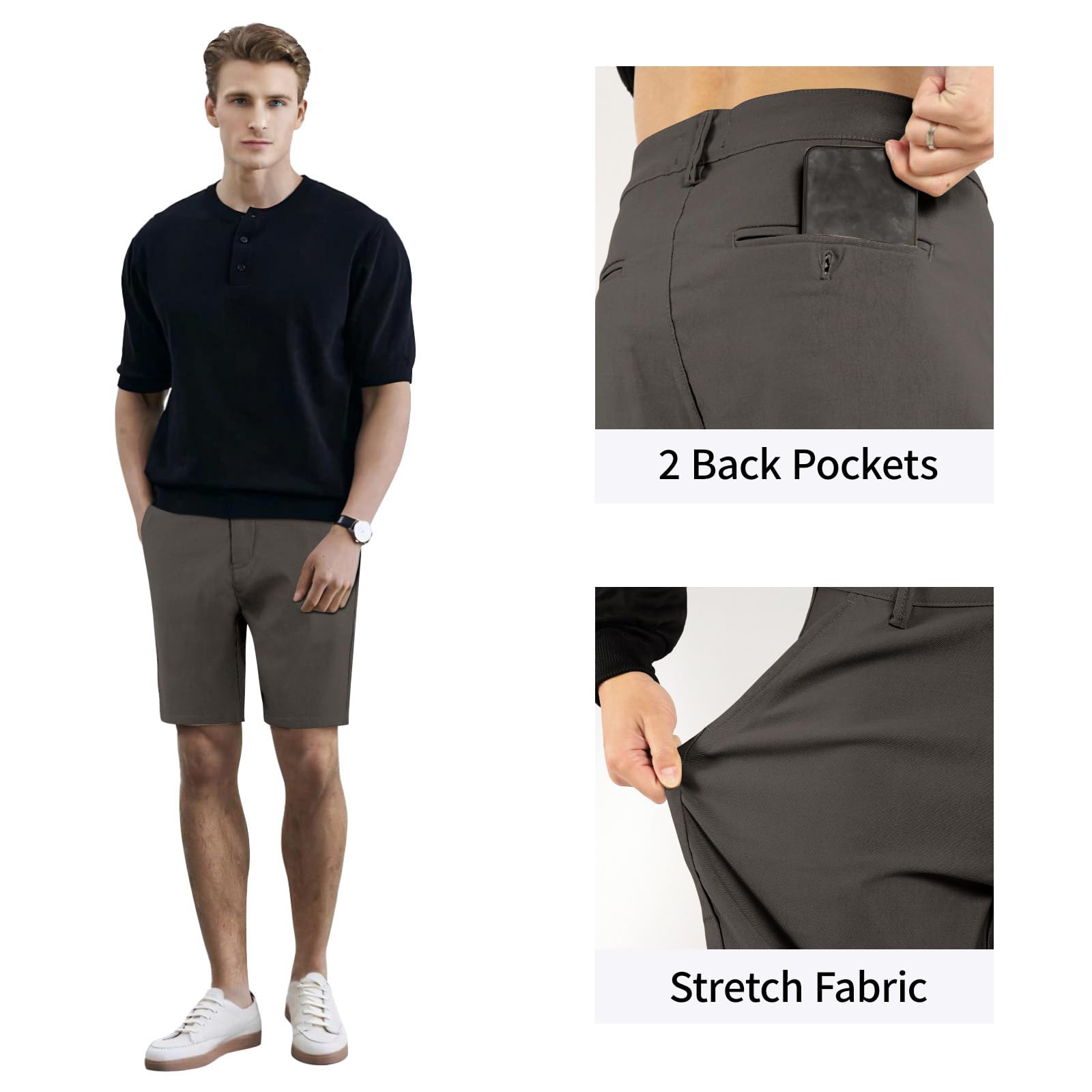 Mens Tailored Chino Short - Dark Grey