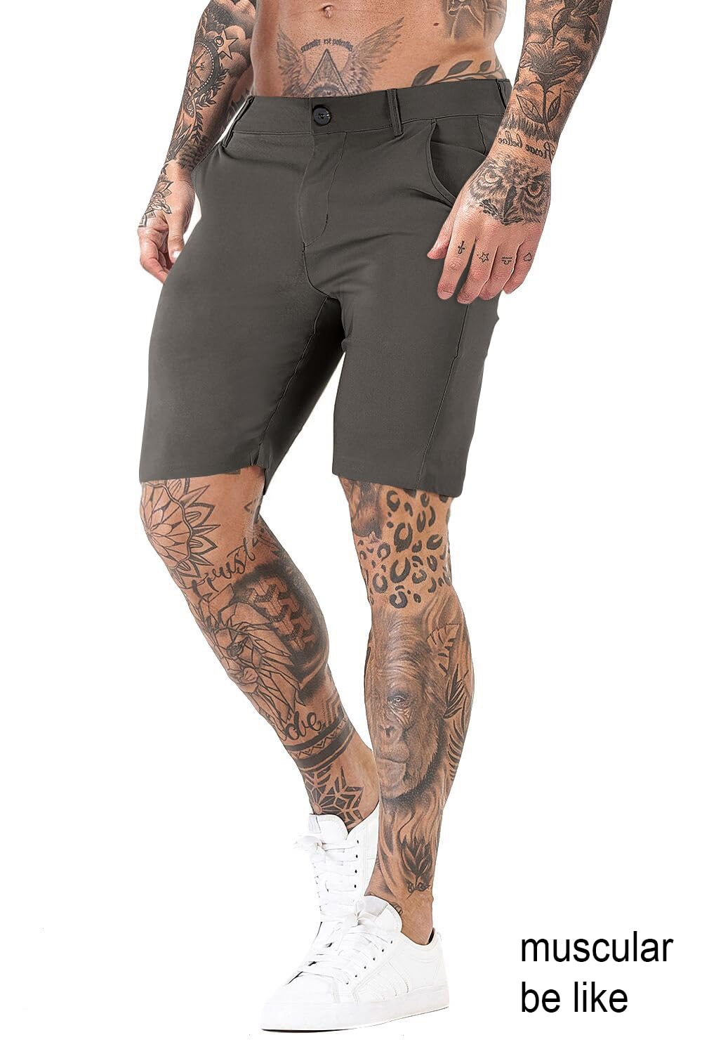 Mens Tailored Chino Short - Dark Grey