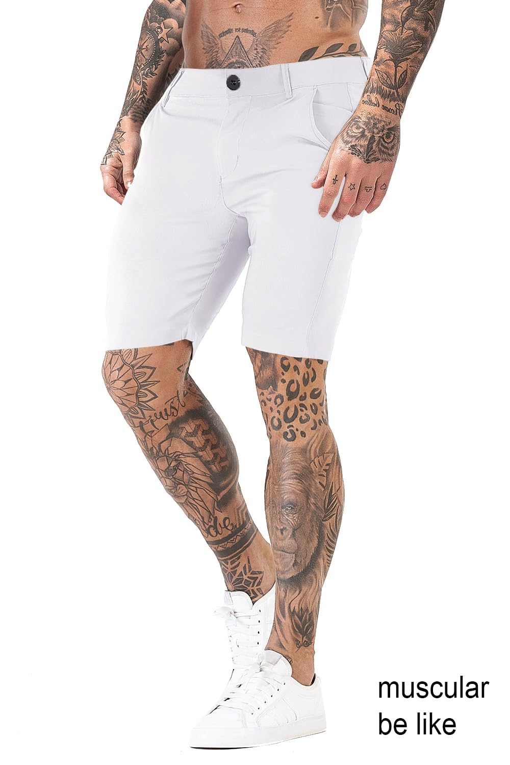 Mens Tailored Chino Short - White