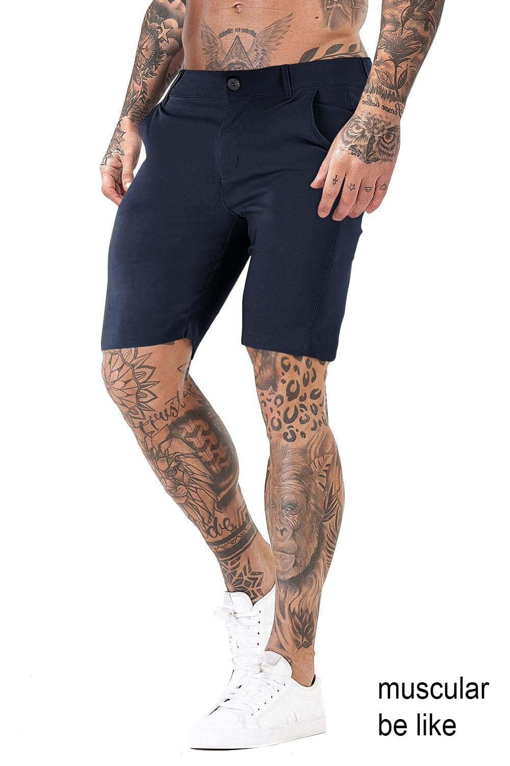 Mens Tailored Chino Short - Navy Blue