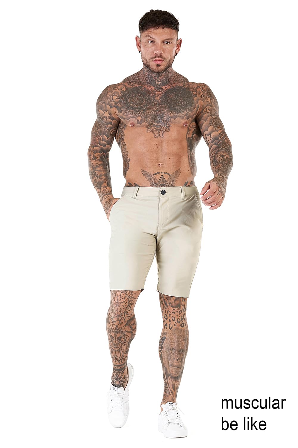 Mens Tailored Chino Short - White