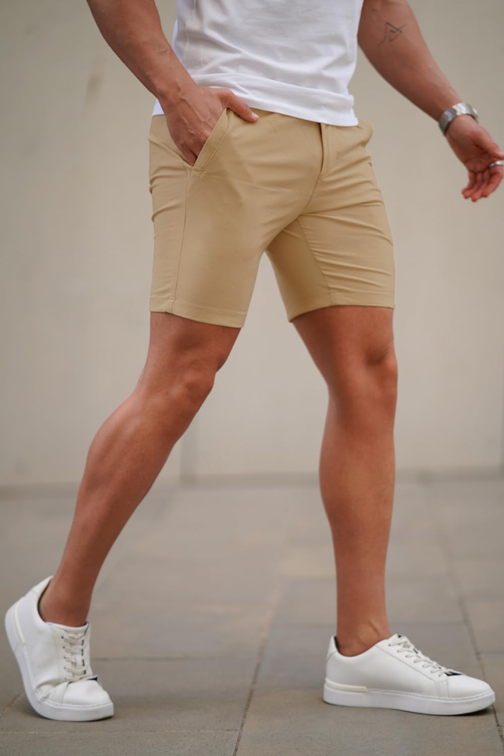 Mens Tailored Chino Short - Khaki